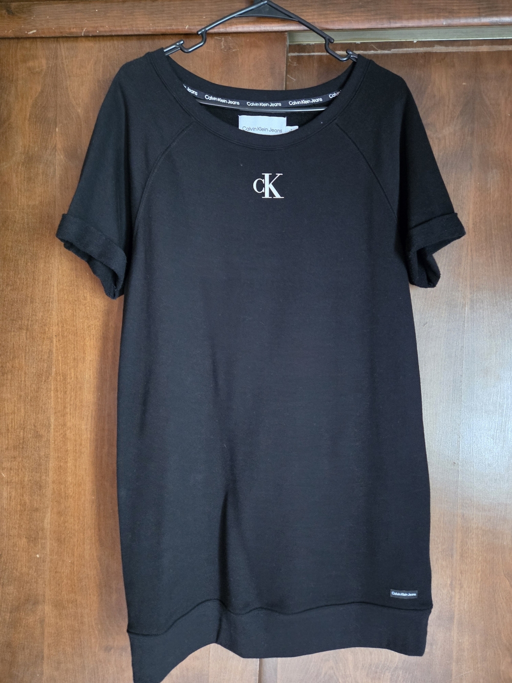 Calvin Klein Jeans Black cK Logo Short Sleeve Sweatshirt Dress
